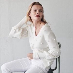 Madewell bobble dashwood V-neck sweater in coziest yarn. Size S.